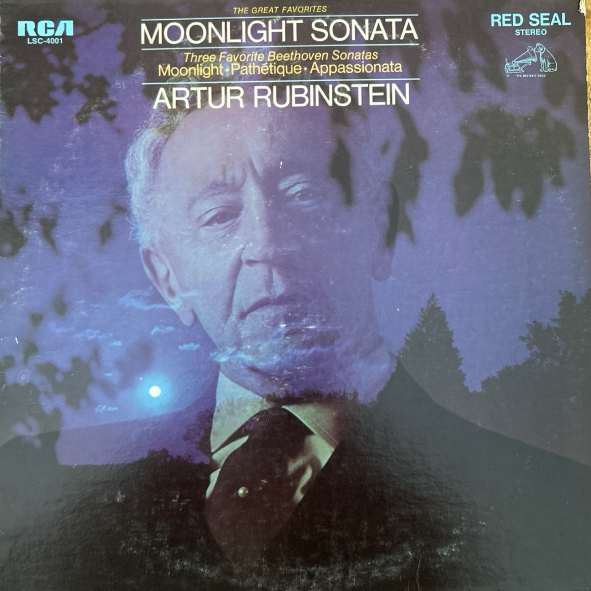 Ludwig van Beethoven , Arthur Rubinstein — Moonlight Sonata: Three Favorite Beethoven Sonatas album cover