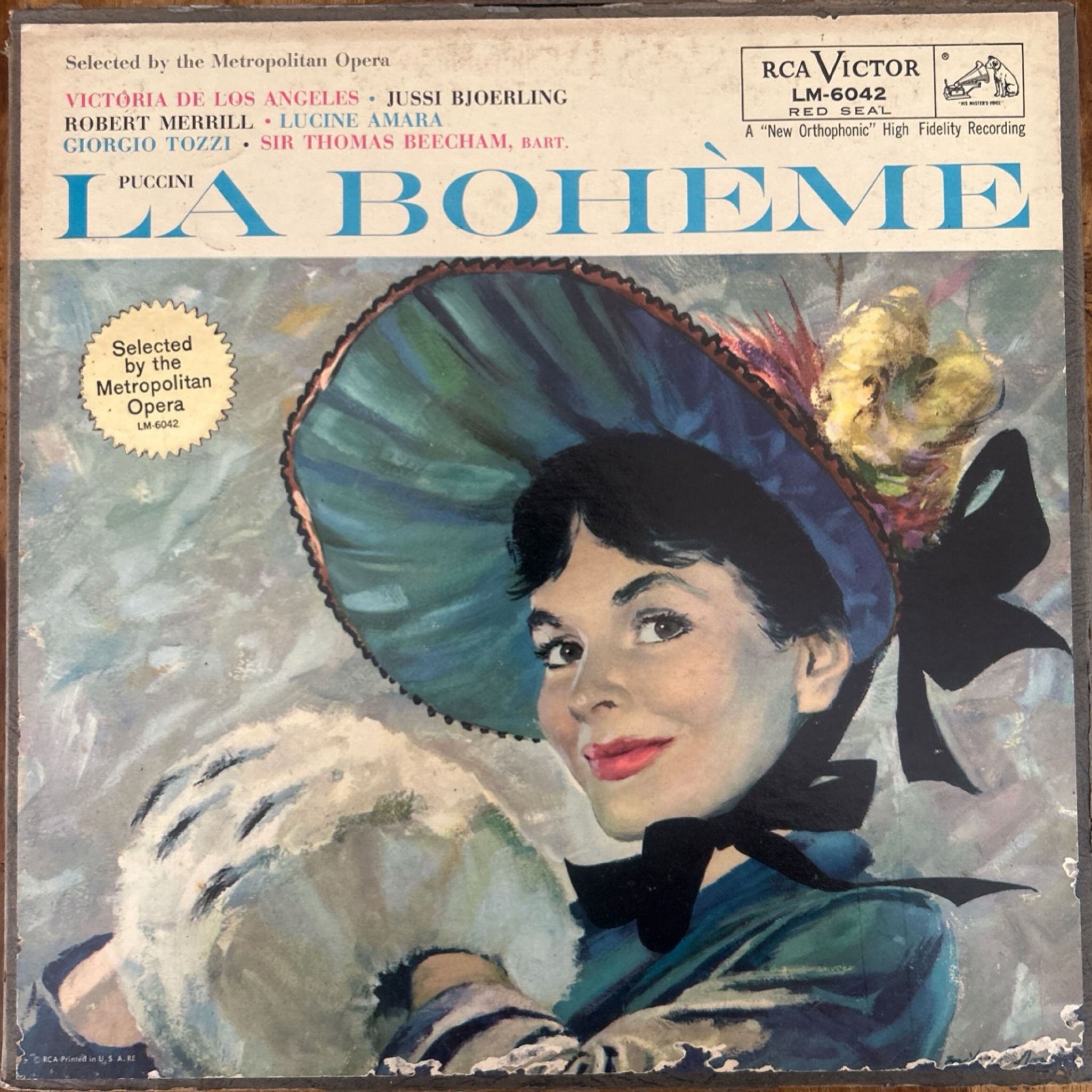 Giacomo Puccini - Victoria De Los Angeles , Jussi Björling , Robert Merrill , Lucine Amara , Giorgio Tozzi , Sir Thomas Beecham — La Bohème album cover